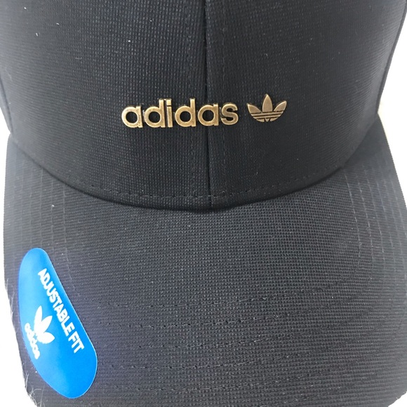 {Adidas} Black + Gold Logo Hat - Picture 2 of 8